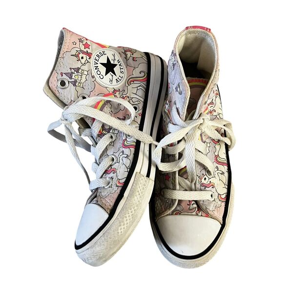 Converse All Star Sneakers Girls Size 13 High Top Rainbows Unicorns Toddler - Picture 12 of 12